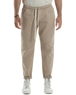 Jeans Jogger Cotone Loose Fit Basic Beige JS1117A