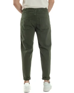 Jeans Jogger Cotone Loose Fit Basic Verde JS1118A