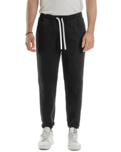 Jeans Jogger Cotone Loose Fit Basic Nero JS1119A