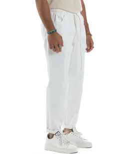 Jeans Jogger Cotone Loose Fit Basic Bianco JS1120A