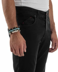 Jeans Skinny Fit Cinque Tasche Denim Nero JS1138A