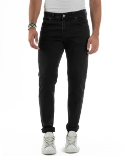 Jeans Skinny Fit Cinque Tasche Denim Nero JS1138A