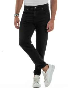 Jeans Skinny Fit Cinque Tasche Denim Nero JS1138A