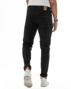 Jeans Skinny Fit Cinque Tasche Denim Nero JS1138A