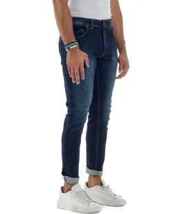 Jeans Skinny Fit Cinque Tasche Denim Scuro JS1139A