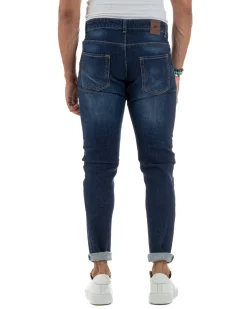 Jeans Skinny Fit Cinque Tasche Denim Scuro JS1139A