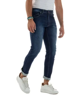 Jeans Skinny Fit Cinque Tasche Denim Scuro JS1139A