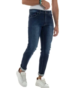Jeans Skinny Fit Cinque Tasche Denim Scuro JS1139A