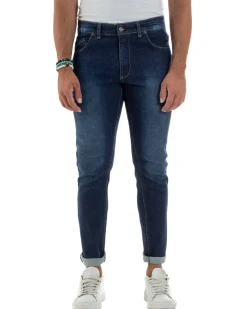 Jeans Skinny Fit Cinque Tasche Denim Scuro JS1139A