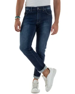 Jeans Skinny Fit Cinque Tasche Denim Scuro JS1139A