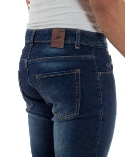 Jeans Skinny Fit Cinque Tasche Denim Scuro JS1139A