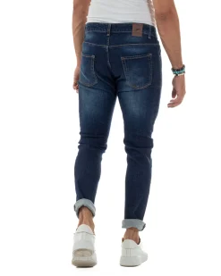 Jeans Skinny Fit Cinque Tasche Denim Scuro JS1139A