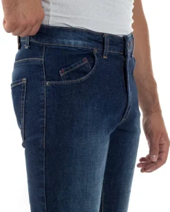 Jeans Skinny Fit Cinque Tasche Denim Scuro JS1139A