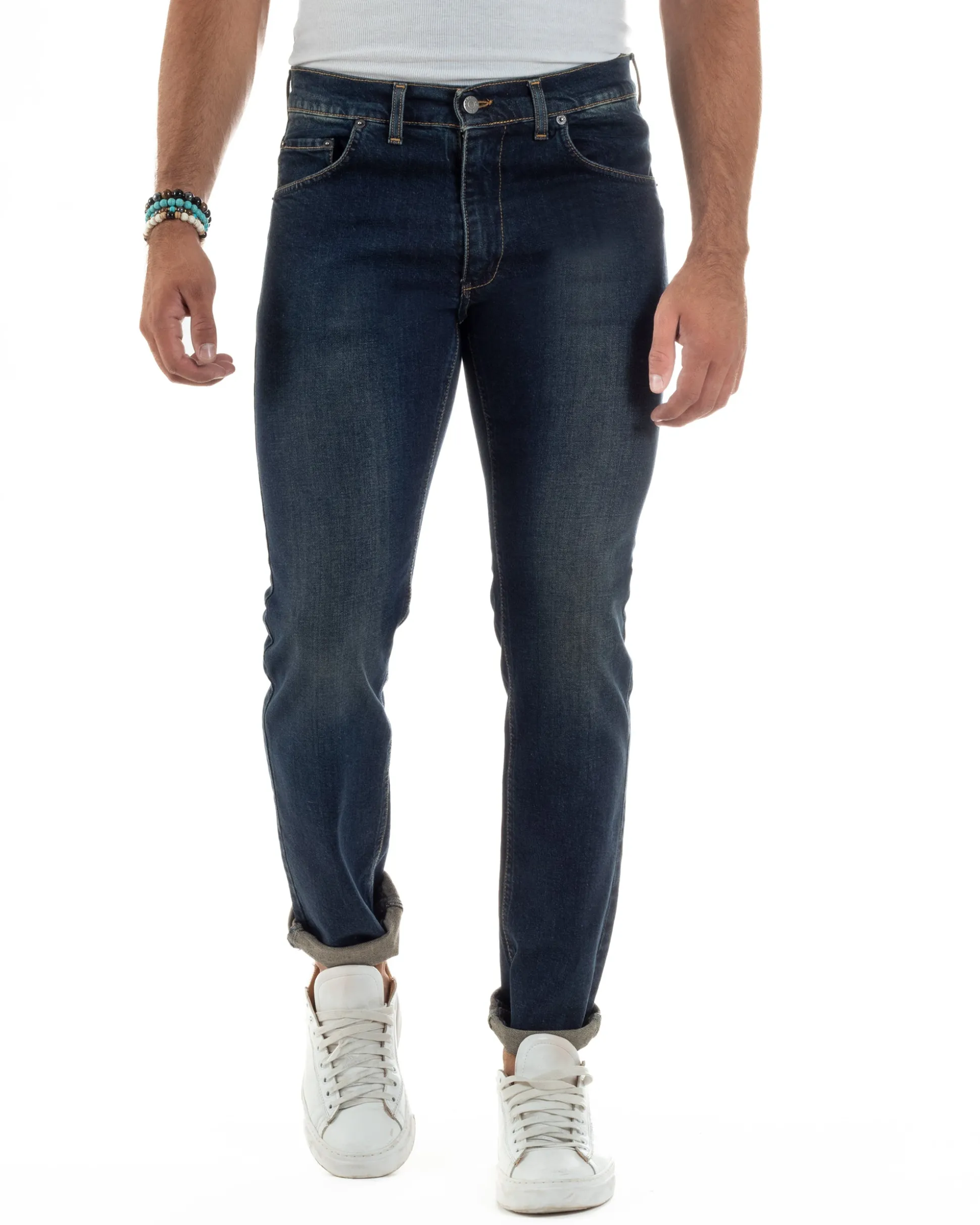 Jeans Slim Fit Cinque Tasche Denim Sabbiato JS1143A