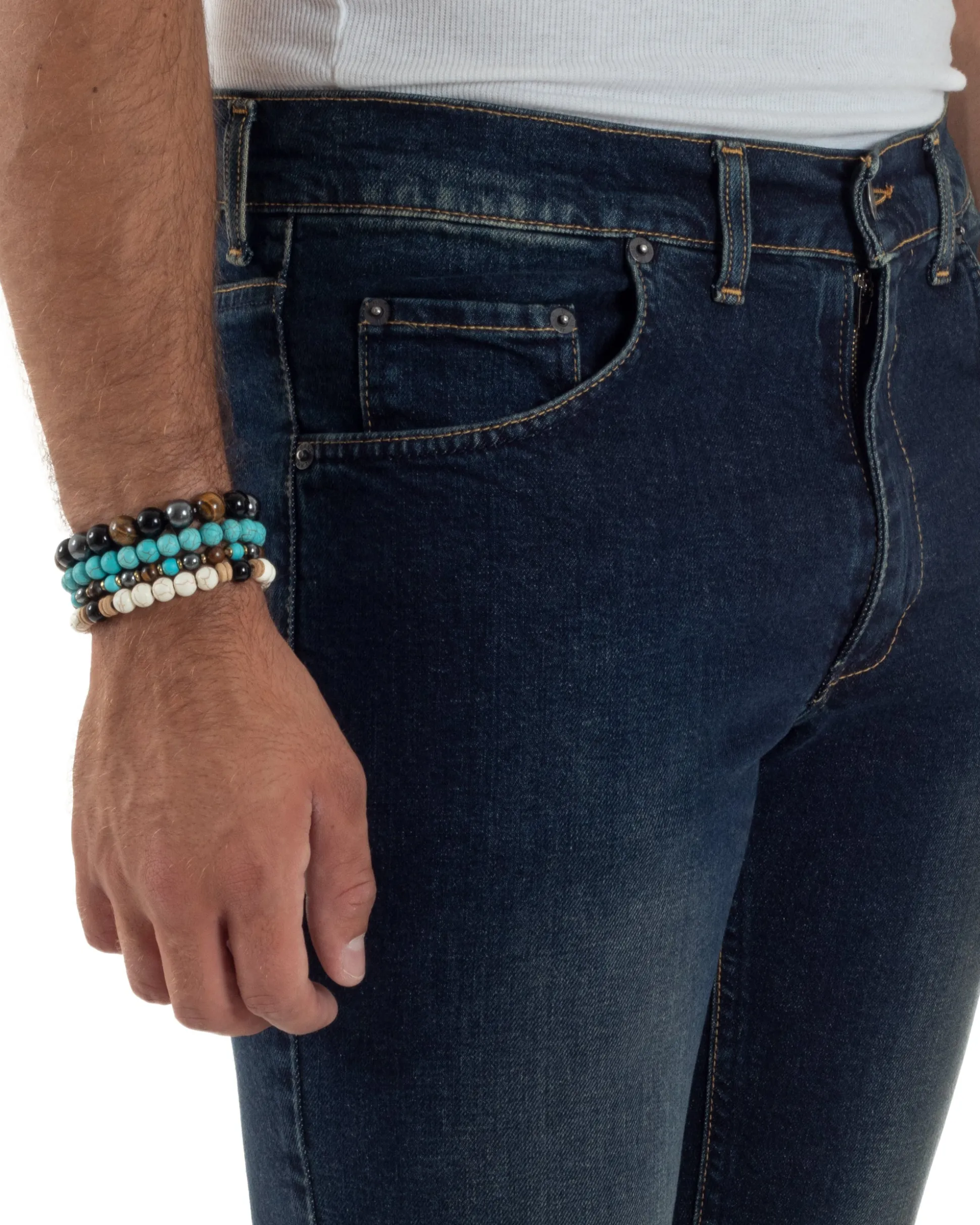 Jeans Slim Fit Cinque Tasche Denim Sabbiato JS1143A