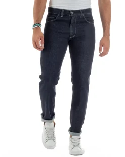 Jeans Slim Fit Cinque Tasche Denim Blu JS1142A