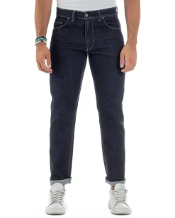 Jeans Slim Fit Cinque Tasche Denim Blu JS1142A