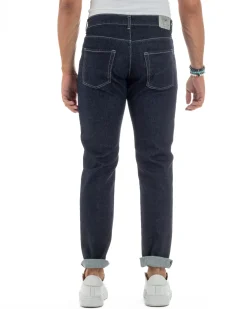 Jeans Slim Fit Cinque Tasche Denim Blu JS1142A