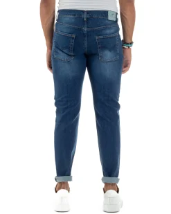 Jeans Slim Fit Cinque Tasche Denim Chiaro JS1141A