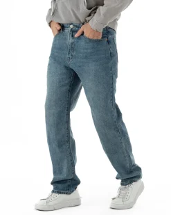 Jeans Uomo Baggy Fit Cinque Tasche Basic Denim JS1173A