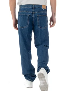 Jeans Uomo Baggy Pantaloni Fondo Ampio Largo Relaxed Fit Casual Basic Denim GIOSAL-JS1086A