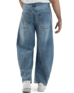Jeans uomo balloon fit street baggy basic denim medio GIOSAL-JS1193A