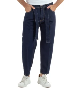 Jeans uomo carrot fit basic cintura denim scuro BlackSunday JS1194A
