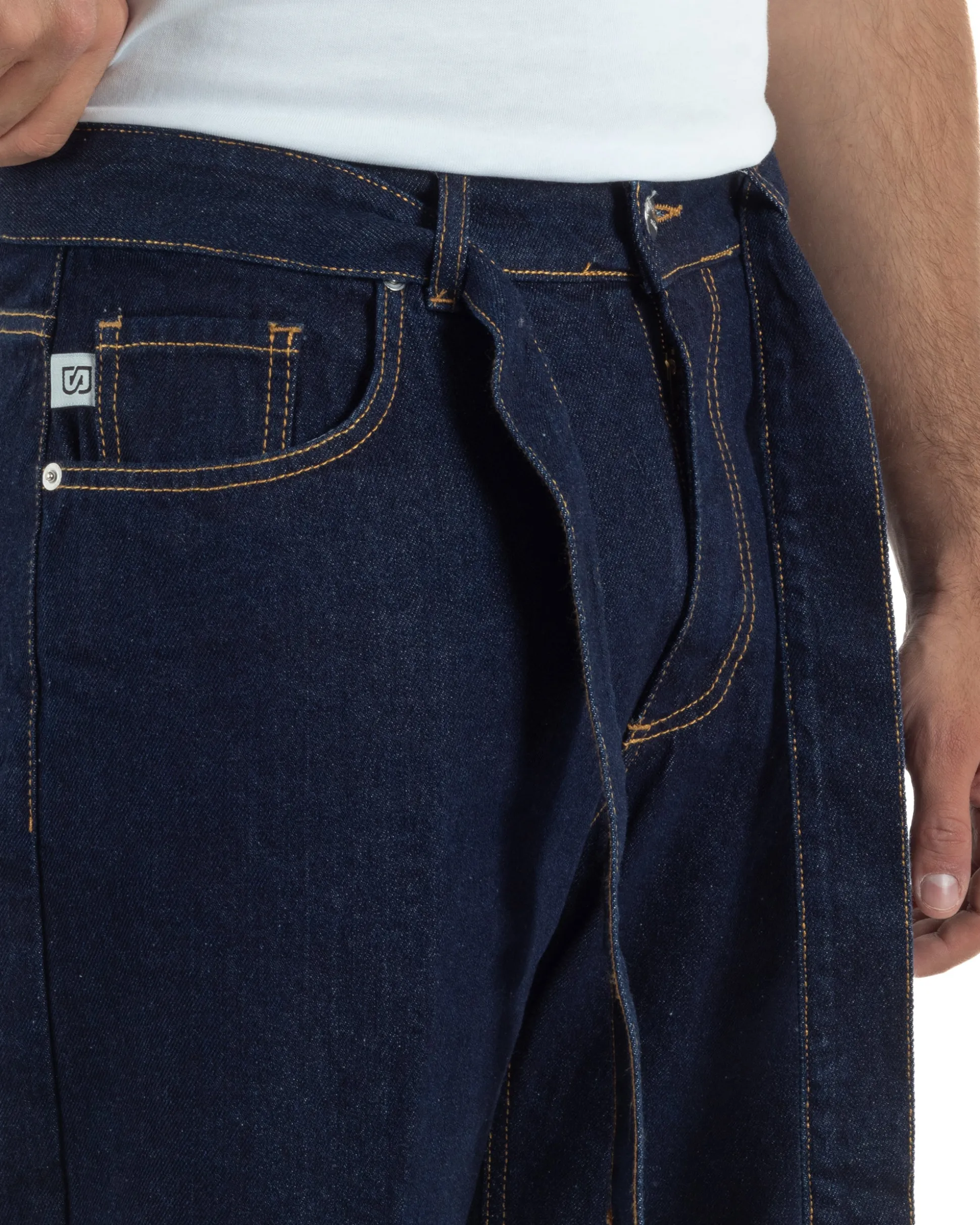 Jeans uomo carrot fit basic cintura denim scuro BlackSunday JS1194A