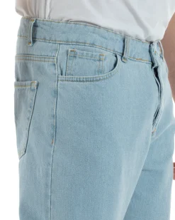 Jeans uomo cinque tasche baggy fit basic cotone denim chiaro GIOSAL-JS1187A