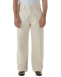 Jeans uomo cinque tasche baggy fit basic cotone panna GIOSAL-JS1178A