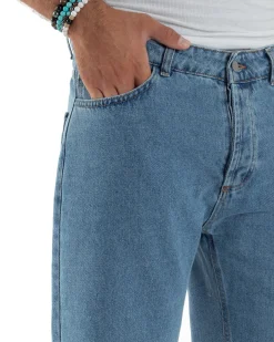 Jeans Uomo Cinque Tasche Baggy Fit Basic Denim GIOSAL-JS1121A