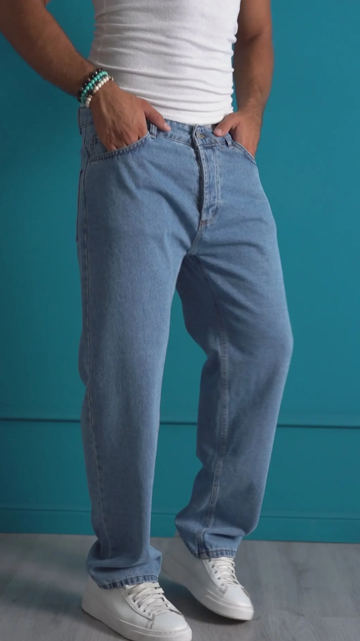 Jeans Uomo Cinque Tasche Baggy Fit Basic Denim GIOSAL-JS1121A