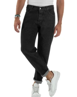 Jeans Uomo Cinque Tasche Regular Fit Basic Nero JS1127A