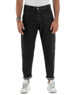 Jeans Uomo Cinque Tasche Regular Fit Basic Nero JS1127A