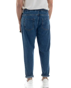 Jeans uomo jogger loose fit pantalaccio basic denim scuro GIOSAL-JS1079A