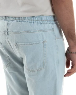 Jeans uomo jogger loose fit pantalaccio basic denim chiaro GIOSAL-JS1078A