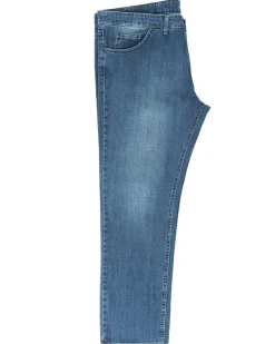 Jeans Uomo Pantaloni Calibrati Denim Chiaro Cinque Tasche Taglie Forti P5820A