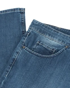 Jeans Uomo Pantaloni Calibrati Denim Chiaro Cinque Tasche Taglie Forti P5820A