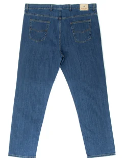 Jeans Uomo Pantaloni Calibrati Denim Cinque Tasche Taglie Forti P5819A