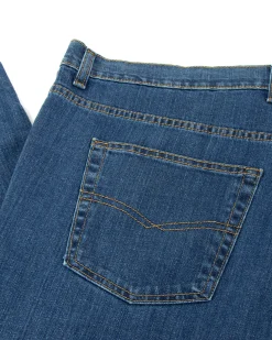 Jeans Uomo Pantaloni Calibrati Denim Cinque Tasche Taglie Forti P5819A