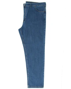 Jeans Uomo Pantaloni Calibrati Denim Cinque Tasche Taglie Forti P5819A