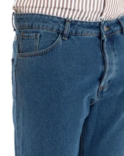 Jeans uomo pantaloni cinque tasche regular fit basic denim scuro GIOSAL-JS1075A