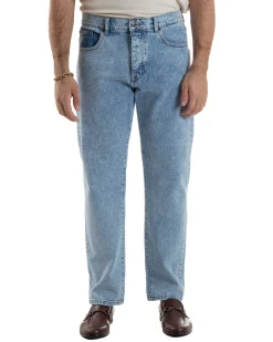 Jeans Uomo Pantaloni Regular Fit Basic Denim Chiaro Over-D OC1F2W5D21
