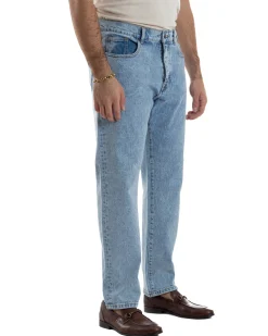 Jeans Uomo Pantaloni Regular Fit Basic Denim Chiaro Over-D OC1F2W5D21