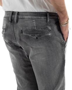 Jeans uomo pantaloni tasche america slim fit basic denim grigio GIOSAL-JS1190A