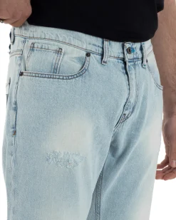 Jeans uomo regular fit rotture denim chiaro BERNA M-261003