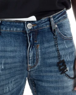 Jeans Uomo Slim Fit Denim Sfumato Rotture ICON ICUF2W6D018
