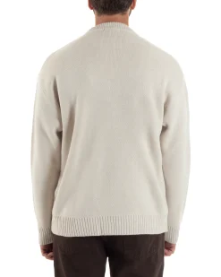 Maglia Uomo Girocollo Lana Relaxed Fit Beige M3018A