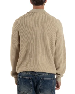 Maglia Uomo Polo Maglioncino Con Colletto Beige M3013A