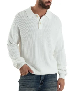 Maglia Uomo Polo Maglioncino Con Colletto Bianco M3014A